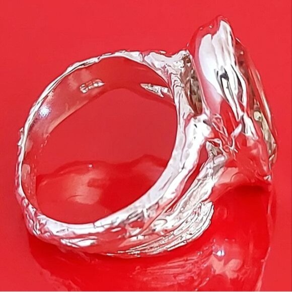 16 ct Natural Green‎ Amethyst 925 Sterling Silver Size 7 - Picture 8 of 10